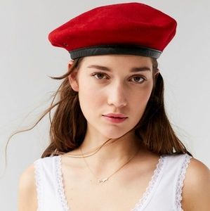 Red Vintage Felt Beret from Schmidt + Hartlieb